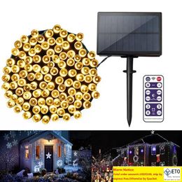 Edison2011 100LED200LED Solar String Light Upgraded Solar Panel with Remote Garden Christmas Tree Fairy Tale Festival Lighting Decora