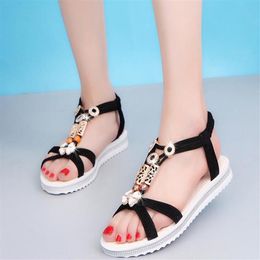 Summer styles women sandals female channel rhinestone comfortable flats flip gladiator sandals party wedding shoes 267M