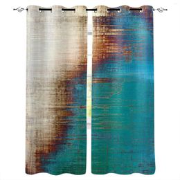 Curtain Luxury Curtains Vintage Style Blue Beige For Bedroom Living Room Kitchen Finished Window Treatment Drapes