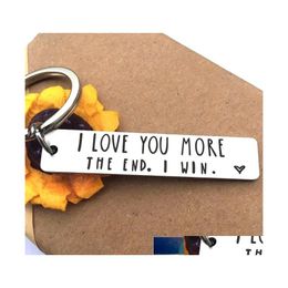Decorative Objects Figurines I Love You More.The End Win Stainless Steel Key Chain Lettering Keychain Factory Price Expert Design Otdjq