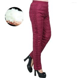 Skiing Pants 2023 Women Winter Down Female High-waisted Waterproof Thicker Warm Plus Size Elastic Waist Work Trousers