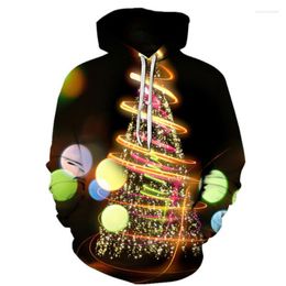 Мужские капюшоны 2022 Осень и зимняя мода Рождественский свитер 3D Принт Негабаритный капюшон, мужчина, женщина, аниме хараджуку топ
