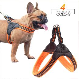 Dog Collars Leashes Dog Harness with 1.2m Traction Leash Set No Pull Dog Vest Strap Adjustable Reflective Breathable Harness for Dogs Puppy and Cats T221212
