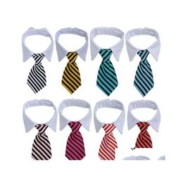 Other Dog Supplies Fashion Pet Gentleman Printing On Both Sides Stripe Tide Tie Necktie Factory Direct Sale Ysy404L Drop Delivery Ho Otyvr