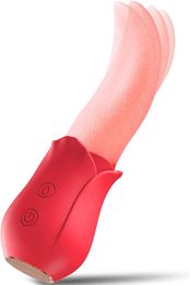 Sex Toy Rose Stimulator for Women Clitoral G Spot Tongue Licking Vibrator Nipples Massager Vaginal Breast Anal s Female LVLD