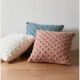 Pillow 45x45cm Vintage Hollow Flower Crochect Cover Acrylic Knitted Pillowcase Sofa Throw For Backrest