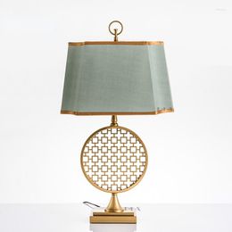 Table Lamps Fabric Lamp Chinese Style Creative American Light Luxury Living Room Study Bedroom Classical Zen