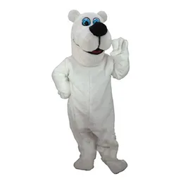 Cartoon Polar Bear Mascot Costume White Panda Puppet Headgear Anime Character Clothing Fancy Dress Halloween Parade Suit