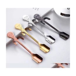 Spoons Skl Shaped Spoon 304 Food Grade Stainless Steel Small Honey Tea Tiny Charm Wll376 Drop Delivery Home Garden Kitchen Dining Ba Ot2Mp