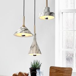 Pendant Lamps Nordic Restaurant Lights Modern Simple Resin Three-headed Single Table Dining Room Bedside Bar Cafe Small Hanging