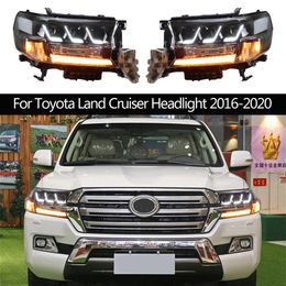 Car Headlights Daytime Running Lights Dynamic Streamer Turn Signal Front Lamp For Toyota Land Cruiser LED Headlight High Beam