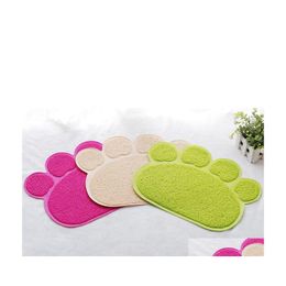 Other Dog Supplies Paw Shape Puppy Feeding Mats Dish Bowl Food Water Feed Placemat Table 10 Color Mat Pet Supply About 30Cm X 40Cm W Otpec