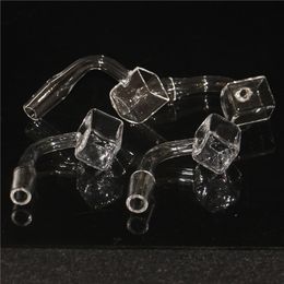 Hookahs Sugar Cube Pocket Domeless Quartz Banger Nail 10mm/14mm Male Polished Clear Joint Diamond Knot Quartz Straw Tube Tips Glass Bowl