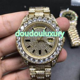 The whole iced out diamonds men's watches the gold - face hip-hop rap style fashion watches the automatic waterproof watc231S