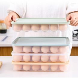 Storage Bottles Kitchen Organizer 24 Grids Egg Holder Handy Plastic Tray Box Container With Lid For Fridge