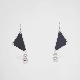 Brief Women Designers Stud Earring Silver Earrings Ear Black Triangle Stud Womens Designer Studs Birthday Gift P22121205