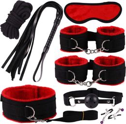 Sex Toy Restraining Bondageromance-Kit-for-Couples Handcuffs-for-Sex-Play Set BDSM Kit BSDM Collar Woman Mask Bondageromance for Cuffs 9B0J