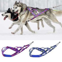Dog Collars Leashes Winter Dog Sledding Harness Durable Pet Weight Pull Harness Reflective Training Vest Adjustable For Medium Large Dogs Skijoring T221212