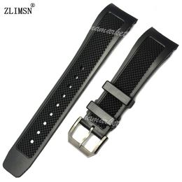 Diver Silicone Rubber Watch Bands 22mm for IWC MEN Black Strap & for IWC buckle ZLIMSN Brand2085