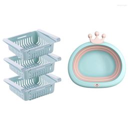 Storage Bottles Born Baby Foldable Bath Tub Shower Tubs With 3 Pack Fridge Drawer Organizer Retractable Refrigerator