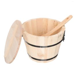 Storage Bottles Rice Bucket Steamer Wooden Bowl Wood Basket Storagesushi Kitchen Asian Container Appetizer Chinese Sum Pot Dispenser Mixing