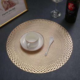 Table Mats 1PC Hollow Round PVC Placemat Pads Heat-Resistant Wipeable Waterproof Anti-Slip Pad Home Decor