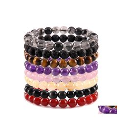 Beaded Strands Fashion Crystal Elastic Beaded Bracelets For Women Men Jewelry 8Mm Natural Aromatherapy Stone Bracelet Birthday Gift Dhhnf