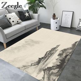 Carpets Zeegle Chinese Ink Painting Floor Mat Absorbent For Living Room Non-slip Carpet Bedroom Children's Rug Kids Mats