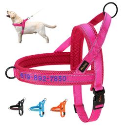 Dog Collars Leashes Personalised Dog Harness Reflective Dogs Harnesses No Pull Pet Training Vest Free Custom Embroidered Harnesses For Dogs Bulldog T221212
