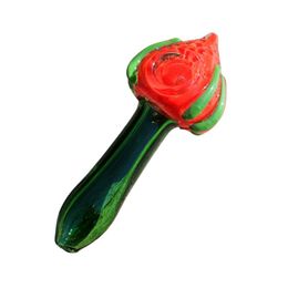 Colorful Strawberry Style Pipes Pyrex Thick Glass Portable Design Spoon Filter Dry Herb Tobacco Bong Handpipe