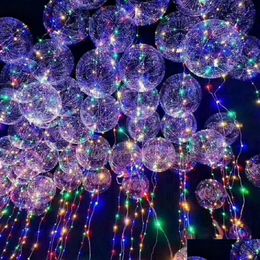 Led Strings New Bobo Ball Wave Line String Balloon Light With Battery For Christmas Halloween Wedding Party Home Decoration Circar D Dhpro