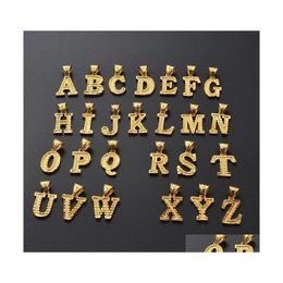 Pendant Necklaces Gold 26 Letter Necklace Charm Personalised Alphabet Az Fashion Twist Chain Jewellery For Women Men Dhs Drop Delivery Dhj9B