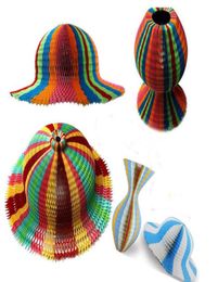 100pcs Magic Jarr￳n Magia Sombreros de papel hecho a mano Plegable para decoraciones de fiesta Capas de papel divertidas Sol de viaje Colorful2174988