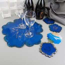 Masa Paspasları 5pcs/Set Placemat Kalıp Kiti DIY Kristal Epoksi Çiçek Tepsisi Takı El Sanatları Yapım Araçları Mutfak Malzemeleri