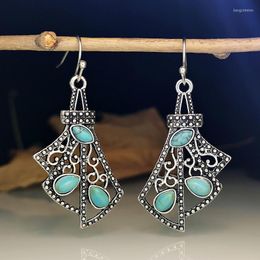 Dangle Earrings 2022 Boho Ethnic Green Stone Drop For Women Tribal Vintage Pendientes Moda Luxury Jewelry