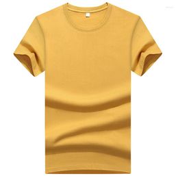 Men's T Shirts 2 Pieces 30% Off Yellow Solid Colour Shirt Short Sleeve Cotton Summer Loose Compassionate