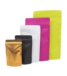 Various Sizes 50pcs Matte Green Blue Gold White Black Aluminium Foil Plastic Ziplock Packaging Bags Stand Up Zip Lock Pouches7028555