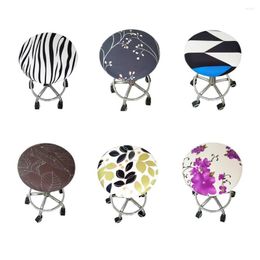 Chair Covers 6 Colors Stretch Barstool Slipcover Floral Printed Round Pub Stool Cover Seat Protector Bar Club Cushion