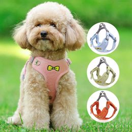 Dog Collars Leashes Pet Cat Dog Harness and Leash Set Corduroy Chest Belt Dogs Vest for Medium Small Puppy Chihuahua French Bulldog Breeds Harness T221212