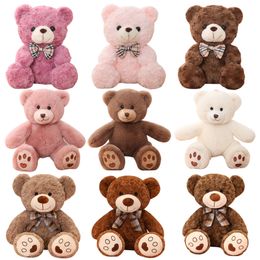 25/35CM Kawaii Teddy Bear Plush Pillow Toys Lovely Bow-Knot Bears Toys Stuffed Soft Animal Dolls Kids Girls Xmas Valentine Gift