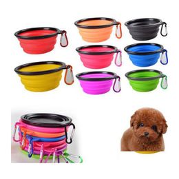 Dog Bowls Feeders Pet Sile Puppy Collapsiblebowl Pets Feeding With Climbing Buckle Travel Portable Food Container Wll339 Drop Deli Ot3Pa