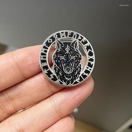 Brooches Odin Th0r Viking Norse Wolf Enamel Pin Glitter Badge Jewelry Gift