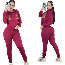 2 Piece Set Tracksuits Women Sportwear Fleece Hoodies Pullover Sweatshirts Baggy Trousers Jogger Pants Warm Outfits
