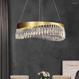 Pendant Lamps Brass K9 Crystal Chandeliers Lights Fixture American Modern Round Chandelier European Luxurious Droplight 10 Year Warranty