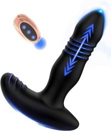 Sex Toy Anal Vibrator Thrusting Onismo Big Vibrating Prostate Massager Male Butt Plug with 3 and 4 Vibration Modes Remote Controlled HNIU