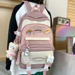Storage Bags Waterproof Backpack Fashion Laptop Women Book Bag Trendy Female College Girl Travel Harajuku School