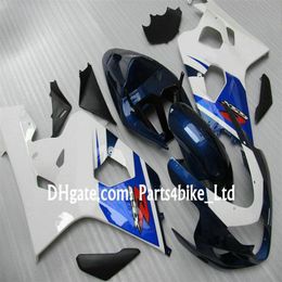 blue white ABS Racing fairing kit for SUZUKI 2004 2005 GSXR 600 750 K4 GSXR600 R750 04 05 moto parts252P