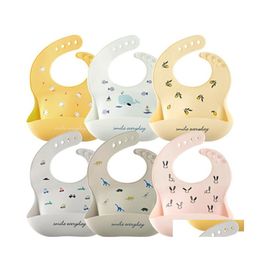 Other Housekeeping Organisation Baby Bib Adjustable Animal Picture Waterproof Saliva Drip Bibs Soft Edible Silesaliva Towel Drop W Otwts