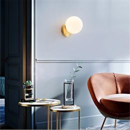 Wall Lamps Led Simple Modern Lamp Molecular Aisle Corridor Decoration All Copper Nordic Bedroom Bedside