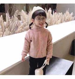 Jackets Boys And Girls Children's Clothing 2022 Baby Style Coral Fleece Zipper Cardigan Spring Coat Top